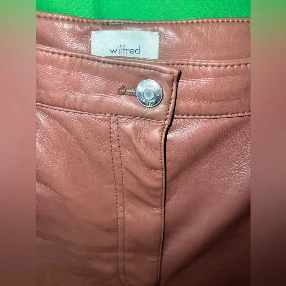 Wilfred Faux Leather Camel Pants size 8 - Picture 5 of 8